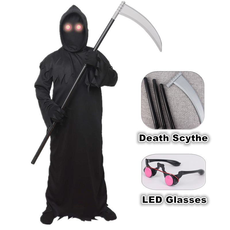 Black Face Mask Pack - Halloween Grim Reaper Horror Kostuum Zwarte