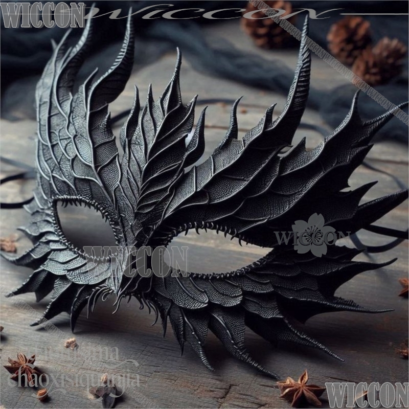 Black Face Mask Pack - Zwart Drakenschubmasker Cosplay Horror Halloween Party